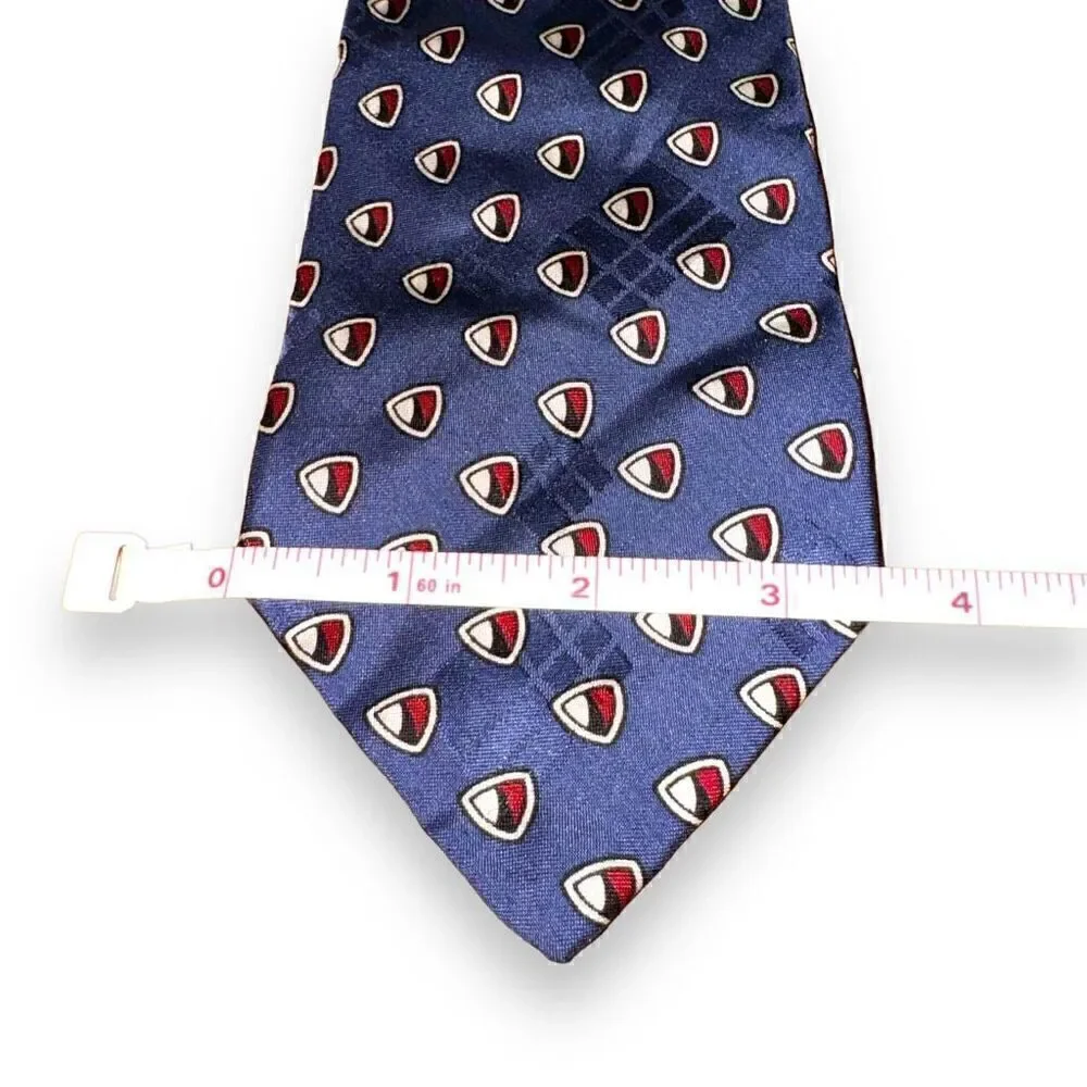 Polo Ralph Lauren Blue Shield Handmade in USA Silk Tie